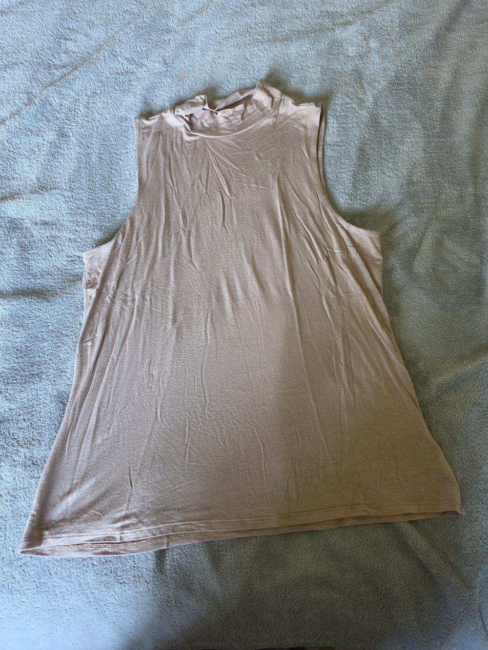 Express Mock Neck Sleeveless Tank Top - Nude